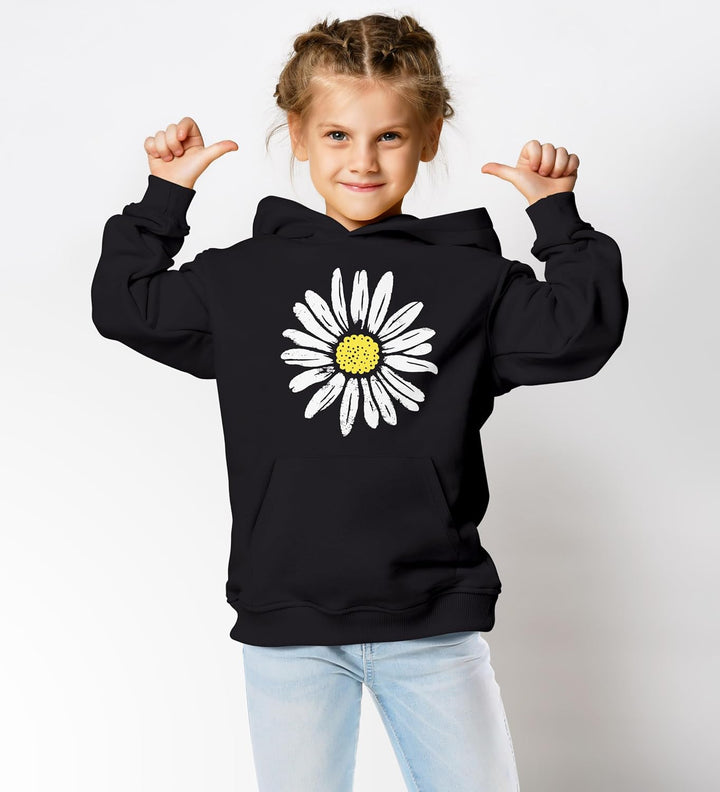Neverless® Kinder Hoodie Mädchen Blumen Aufdruck Kapuzenpullover Sweatshirt Kapuze Schwarz 164, Schw