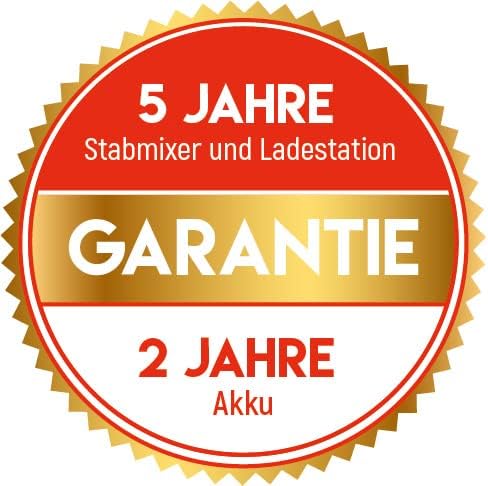 ESGE Zauberstab Pro, Li-Ion Akku Stabmixer, Kabellos, bis 15.500 U/min, Eintauchtiefe bis 29 cm (Red