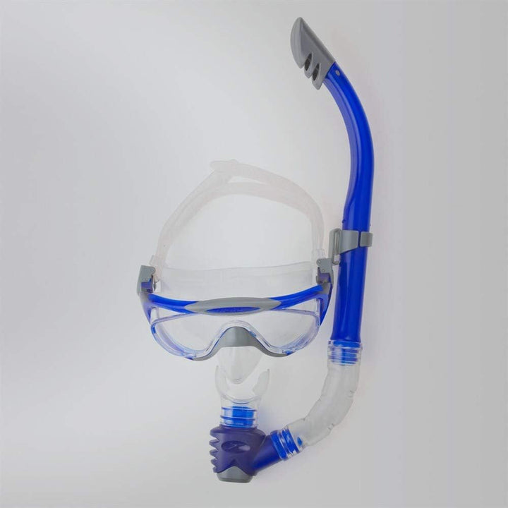 Speedo Erwachsene Accessoires Glide Maske Schnorchel und Flossen-Set 35-36 Grau/Blau, 35-36 Grau/Bla