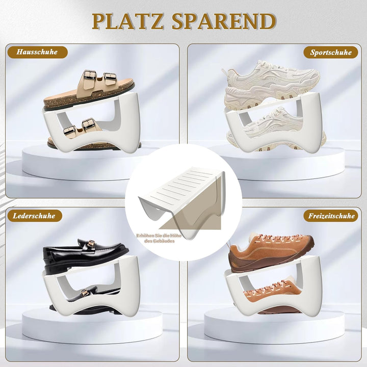 HENGMEI 20 Stück Schuhschlitze Organizer Rutschfest Schuhhalter Doppelschicht Schuhstapler Schuhaufb