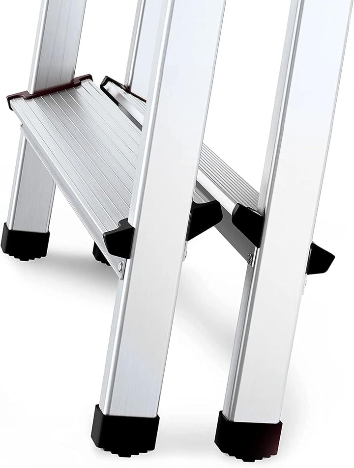 PROREGAL Metal Double Giraffe Doppelseitige-Aluminium-Stufenstehleiter | 3 Stufen | HxB 90x44cm | 12