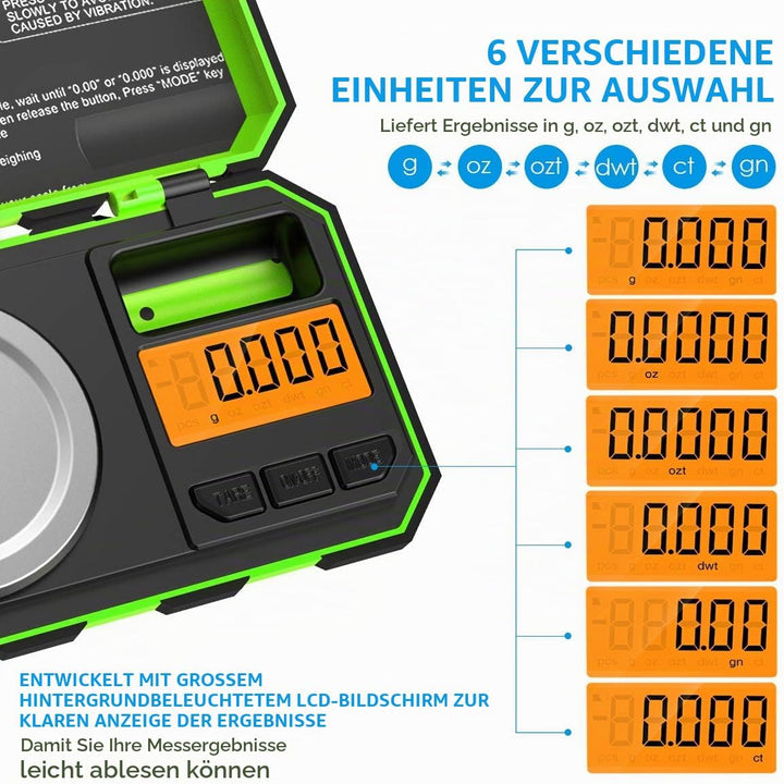Brifit Feinwaage, 50g /0.001g Digitalwaage Taschenwaage, Goldwaage, Schmuckwaage, Präzisonswaage Mil