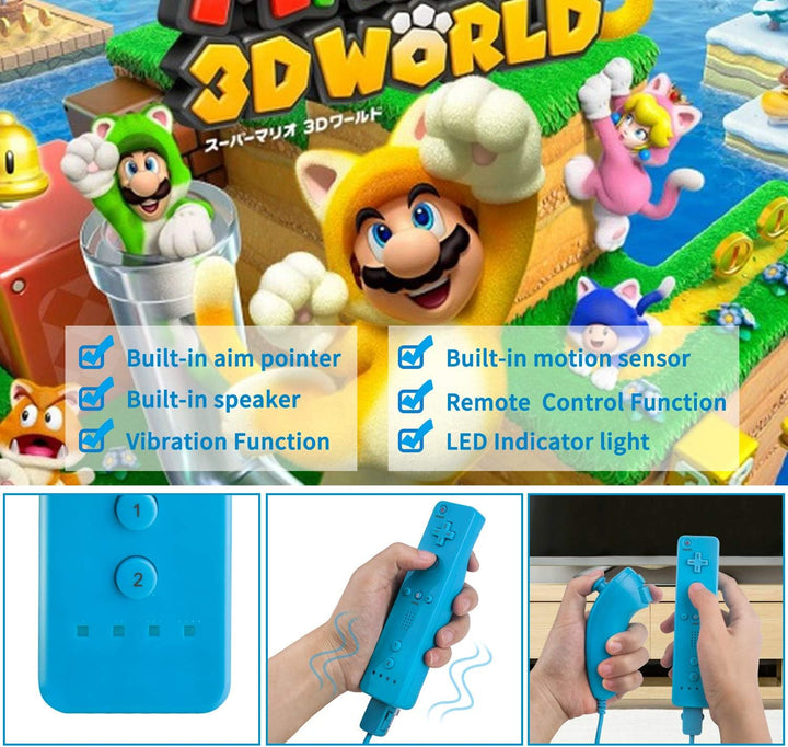 2 WII Controller Fernbedienung Remote Game Linker Controller mit Silikonhülle Armban, ohne Motion Pl