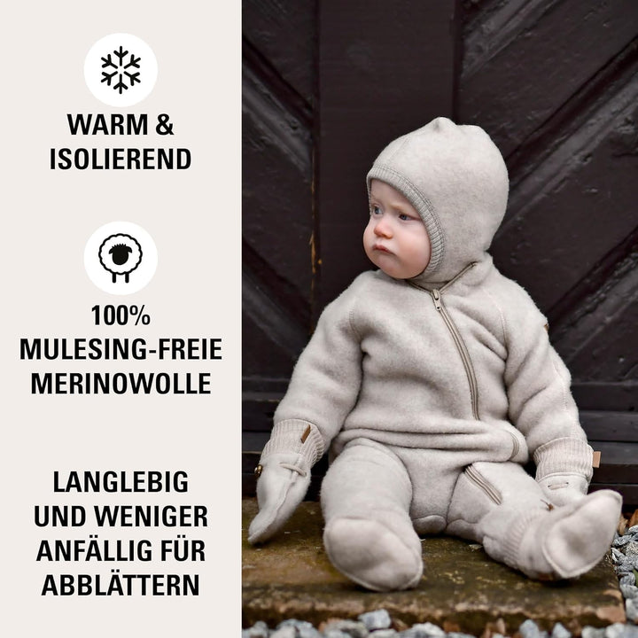 Mikk-line Walkoverall | Wollwalk Overall für Baby und Kleinkind | Schlafanzug Aus 95% Wolle - 100% M
