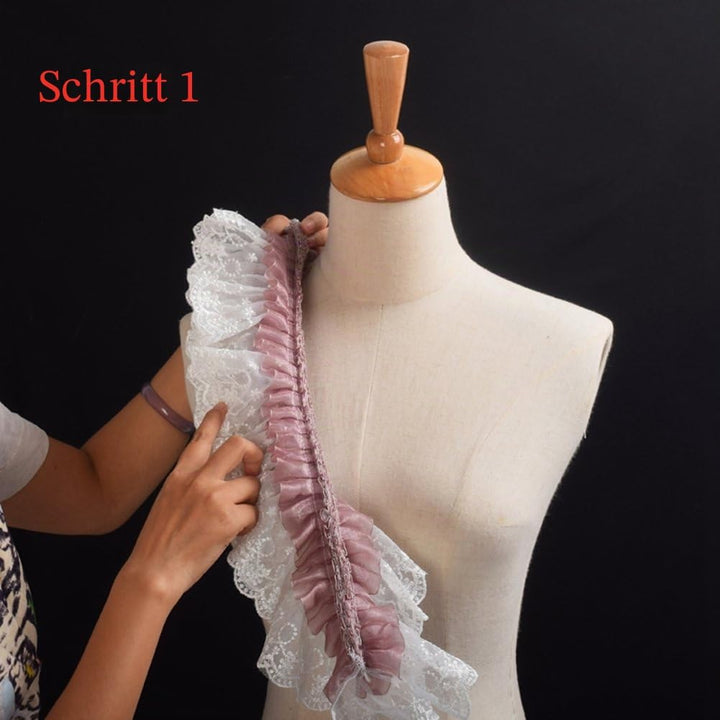BLESSUME Renaissance Ruffle Kragen Elisabethanisch Rüsche Halsband M Violett / Weiss, M Violett / We