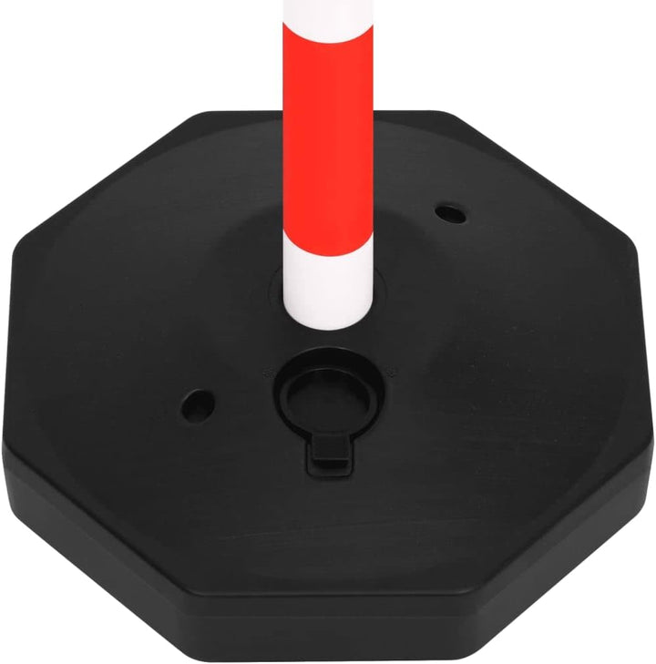 vidaXL Absperrpfosten Kettenständer Poller mit 10m Kunstoffkette Absperrkette 2 Stck Rot