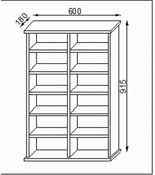 VCM 50443 Regal Schrank DVD CD Rack Medienregal Medienschrank Aufbewahrung Holzregal Standregal Möbe