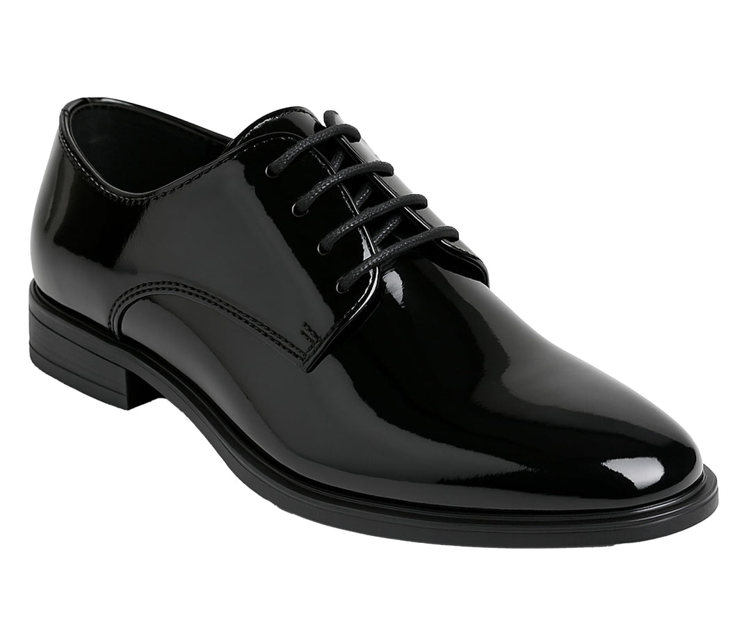 SIRRI Jungen-Derby-Schuhe aus Lackleder für formelle Kleidung zum Schnüren für Hochzeit und Abschlus
