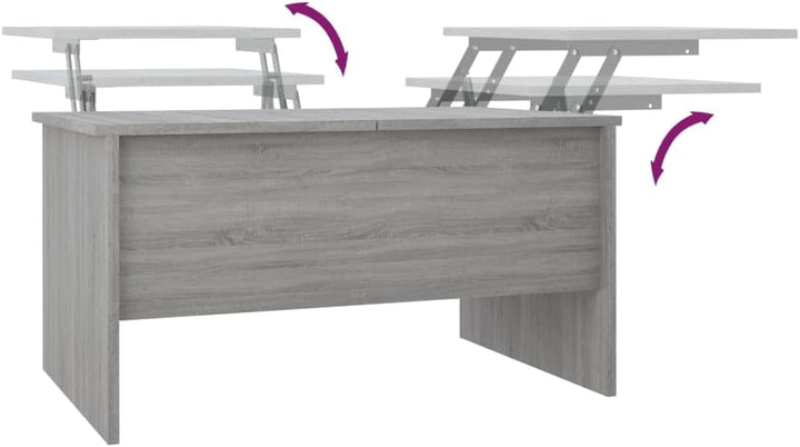 WIFESE Couchtisch Höhenverstellbar 80x50x42,5 cm Beistelltisch Holz Wohnzimmertisch Modern Stilvolle