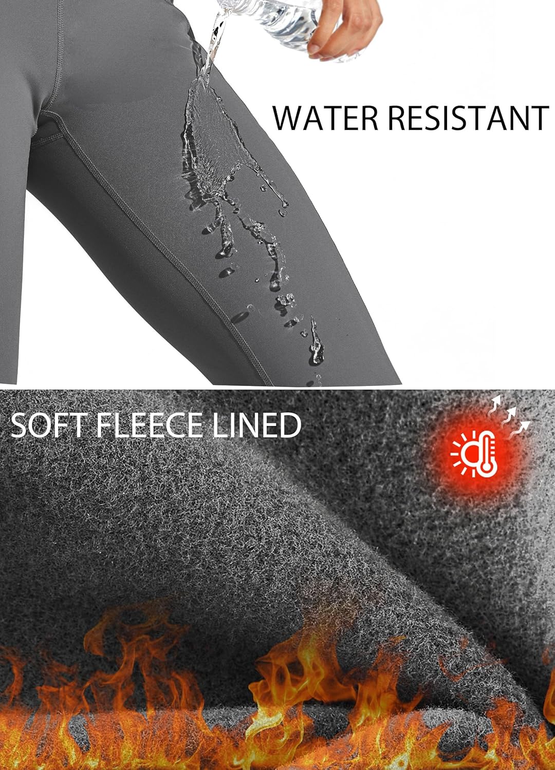 WILLIT Fleece gefütterte Leggings Damen Wasserbeständig Thermohose warme Winterhosen Yogahose Laufho