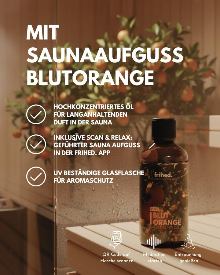 frihed | Sauna Geschenkset mit Saunamütze &amp; Saunaaufguss in Geschenkverpackung | für Männer und Frau