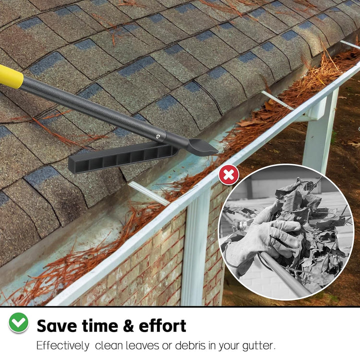 Dachrinnenreinigungswerkzeug mit 235 cm ausziehbarer Stange, Regenrinnen-Reinigungswerkzeug, Dachrin