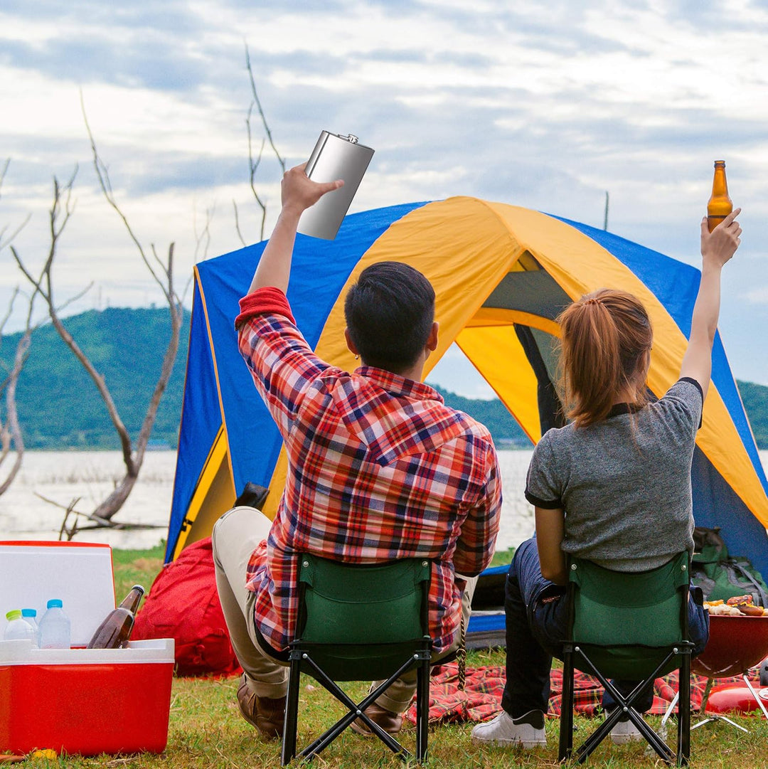 Relaxdays Flachmann XXL aus Edelstahl, Riesen Flachmann mit 1,8l Fassungsvolumen, klassisches Flachm
