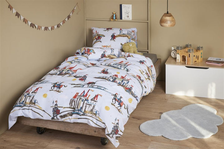 Beddinghouse Kinder Bettwäsche Good Knights, Mehrfarbig, Grösse:135x200 cm + 80x80 cm, 135x200 cm +