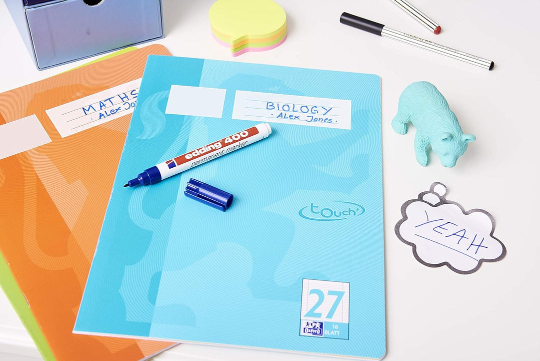 edding 400 Permanentmarker - schwarz - 10 Stifte - feine Rundspitze 1 mm - wasserfest, schnell-trock