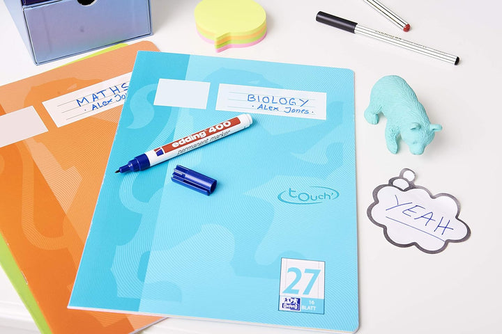 edding 400 Permanentmarker - schwarz - 10 Stifte - feine Rundspitze 1 mm - wasserfest, schnell-trock