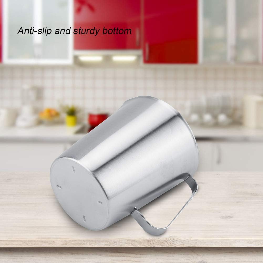 Schaumbecher 2000ml Grosser Messbecher Edelstahl Milch Schaumkrug Kaffeekanne für Latte Art