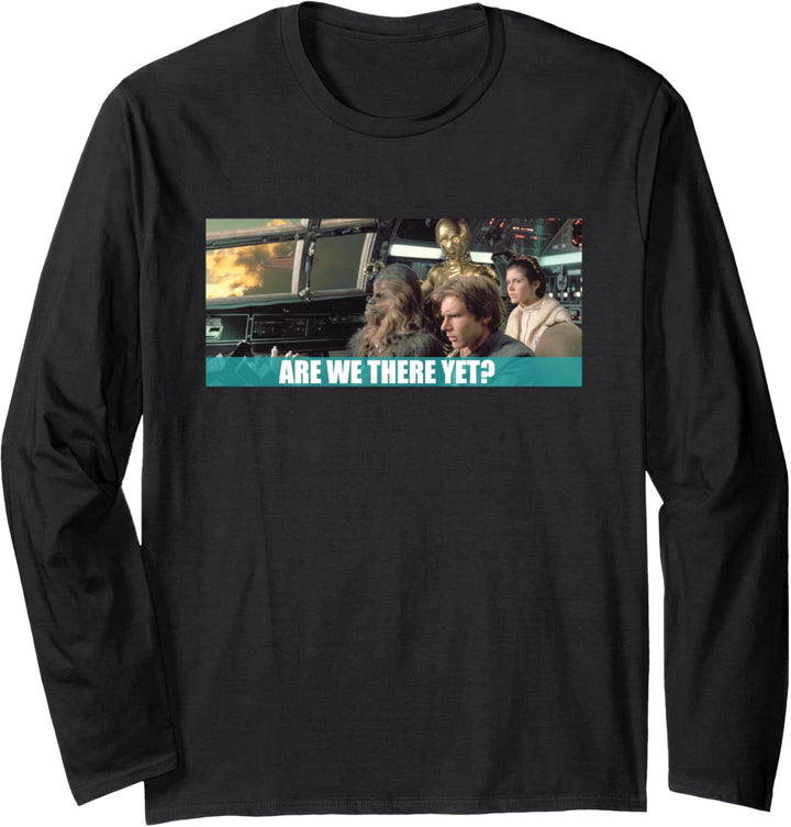 Star Wars Millennium Falcon Are We There Yet Meme Langarmshirt