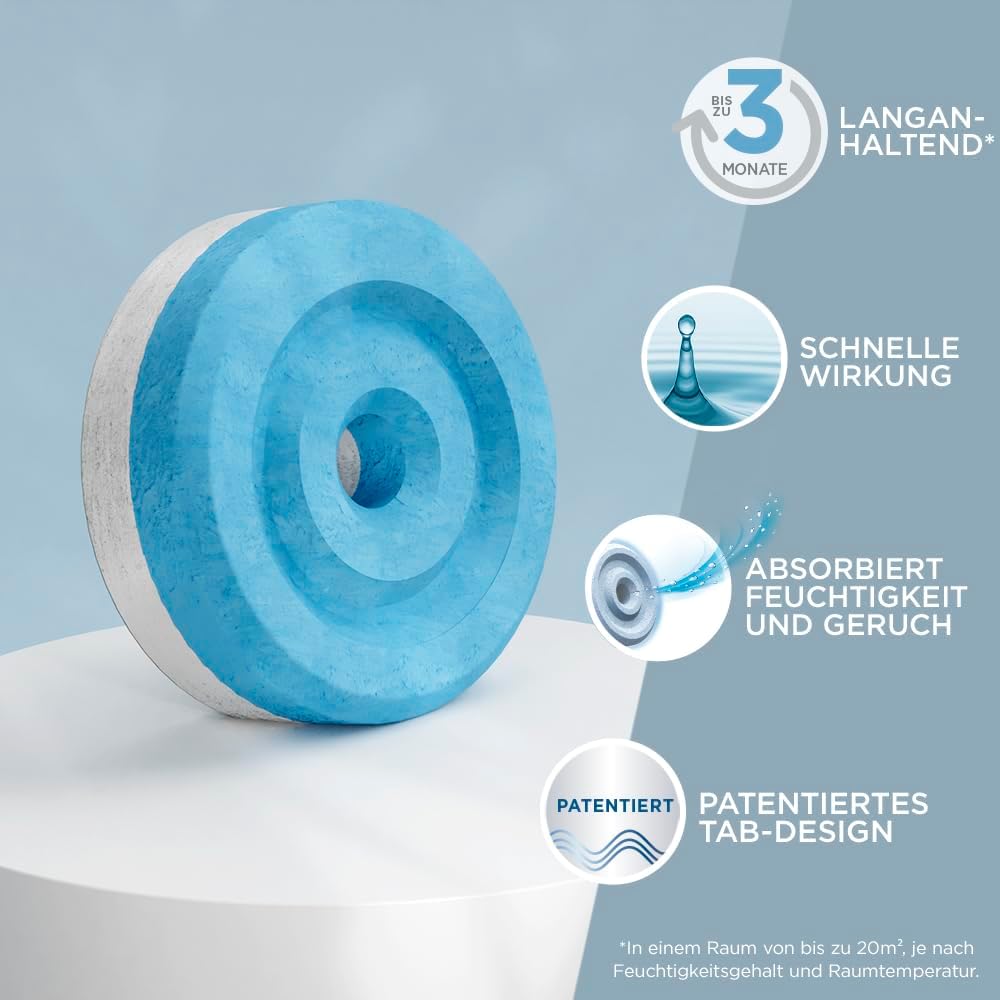 Pattex AERO 360° Neutral Tabs Nachfüllpack 2er-Set (2x 4er-Pack), reduzieren Feuchtigkeit und schlec