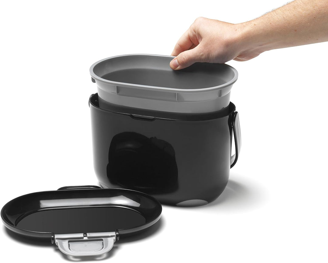 Addis Komposteimer für die Küche, 2,5 l, schwarz / grau, 2.5L, Schwarz / Grau