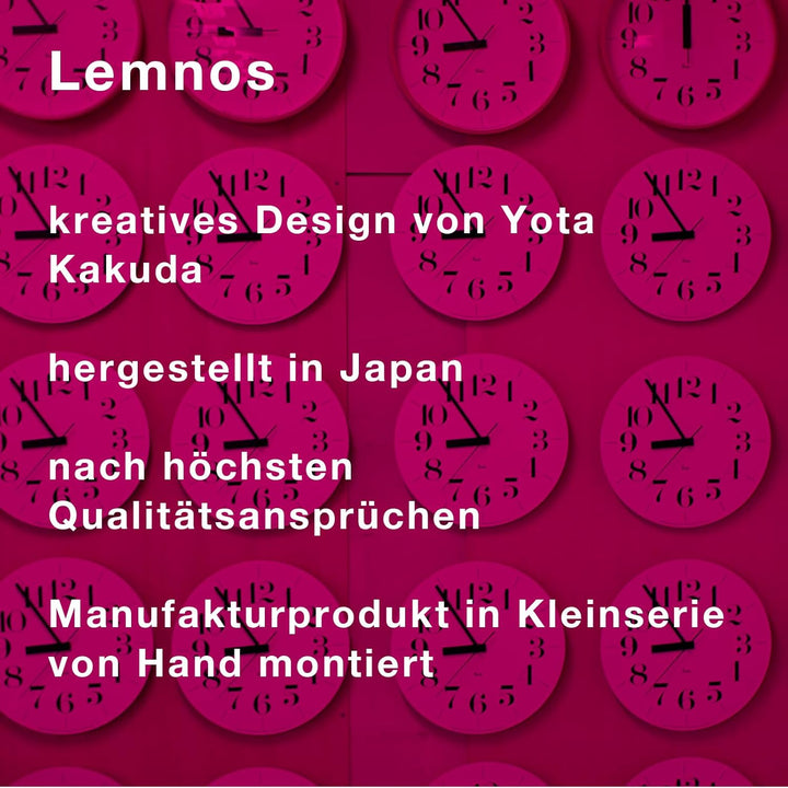 Lemnos Wecker City Pop/Wecker Analog ohne Ticken/Reisewecker in japanischer Qualität aus Holz gefert