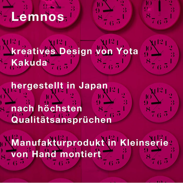 Lemnos Wanduhr Clock C/Wanduhr Holz aus Japan/Designer Wanduhr ohne Tickgeräusche/Wanduhr modern mit