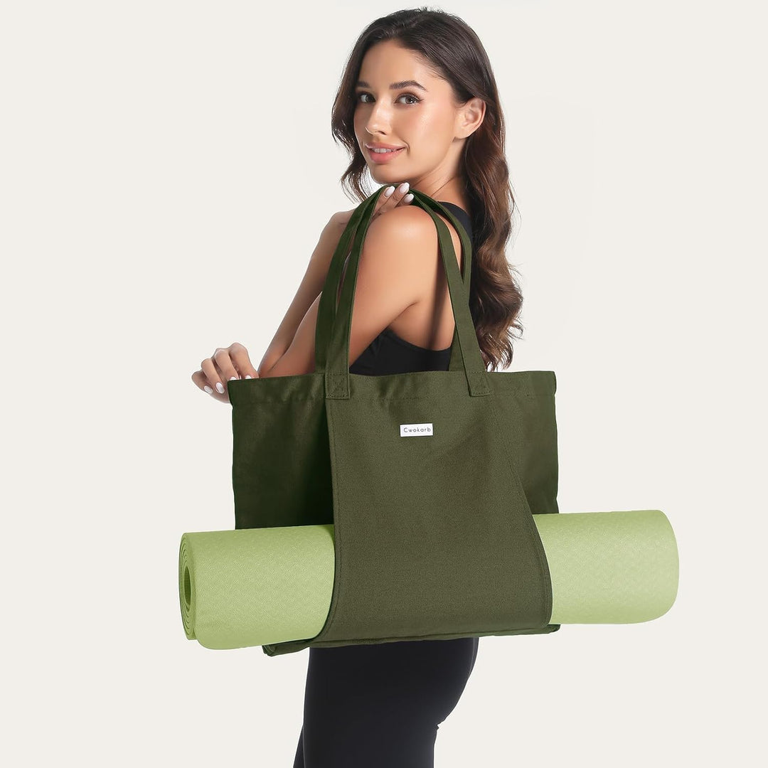 Yogatasche Damen mit Nassfach, Flaschenhalter und Durchgehendem Reissverschluss,Matte Einfach Heraus