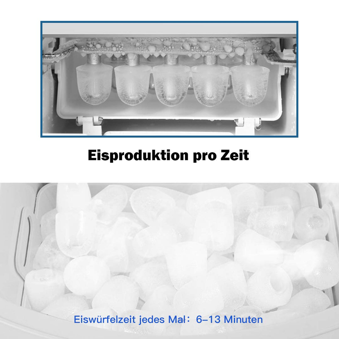 GOPLUS Eiswürfelmaschine, 12kg in 24 Std. Eiswürfelbereiter mit 2 Eiswürfel-Grössen & 2,2 Liter Wass