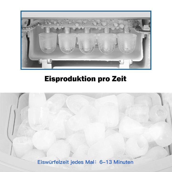 GOPLUS Eiswürfelmaschine, 12kg in 24 Std. Eiswürfelbereiter mit 2 Eiswürfel-Grössen & 2,2 Liter Wass