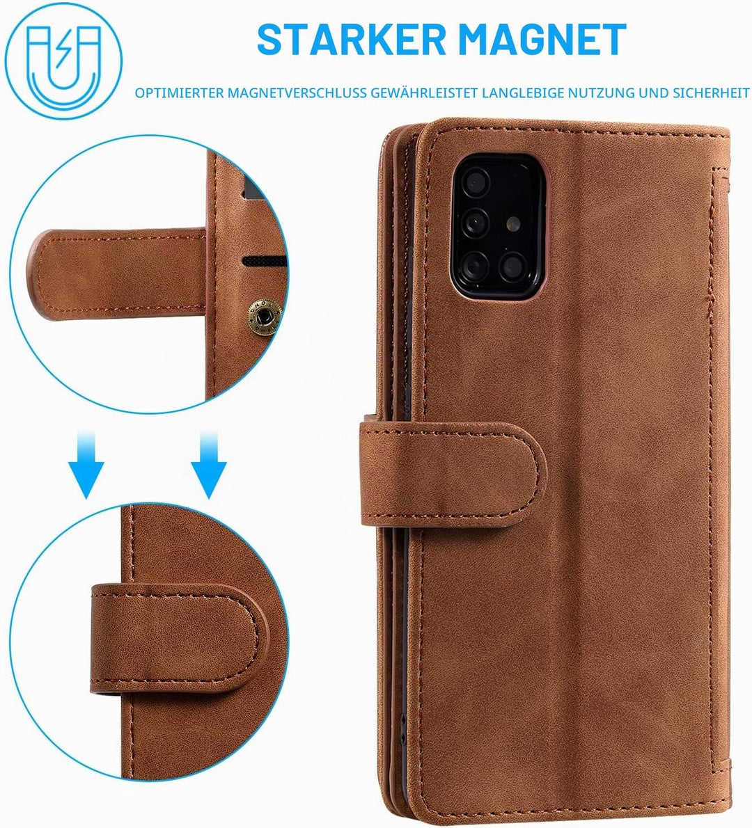 EYZUTAK Handyhülle für Samsung Galaxy S20 FE 5G Hülle,Flip Case Lederhülle Reissverschluss Magnetver