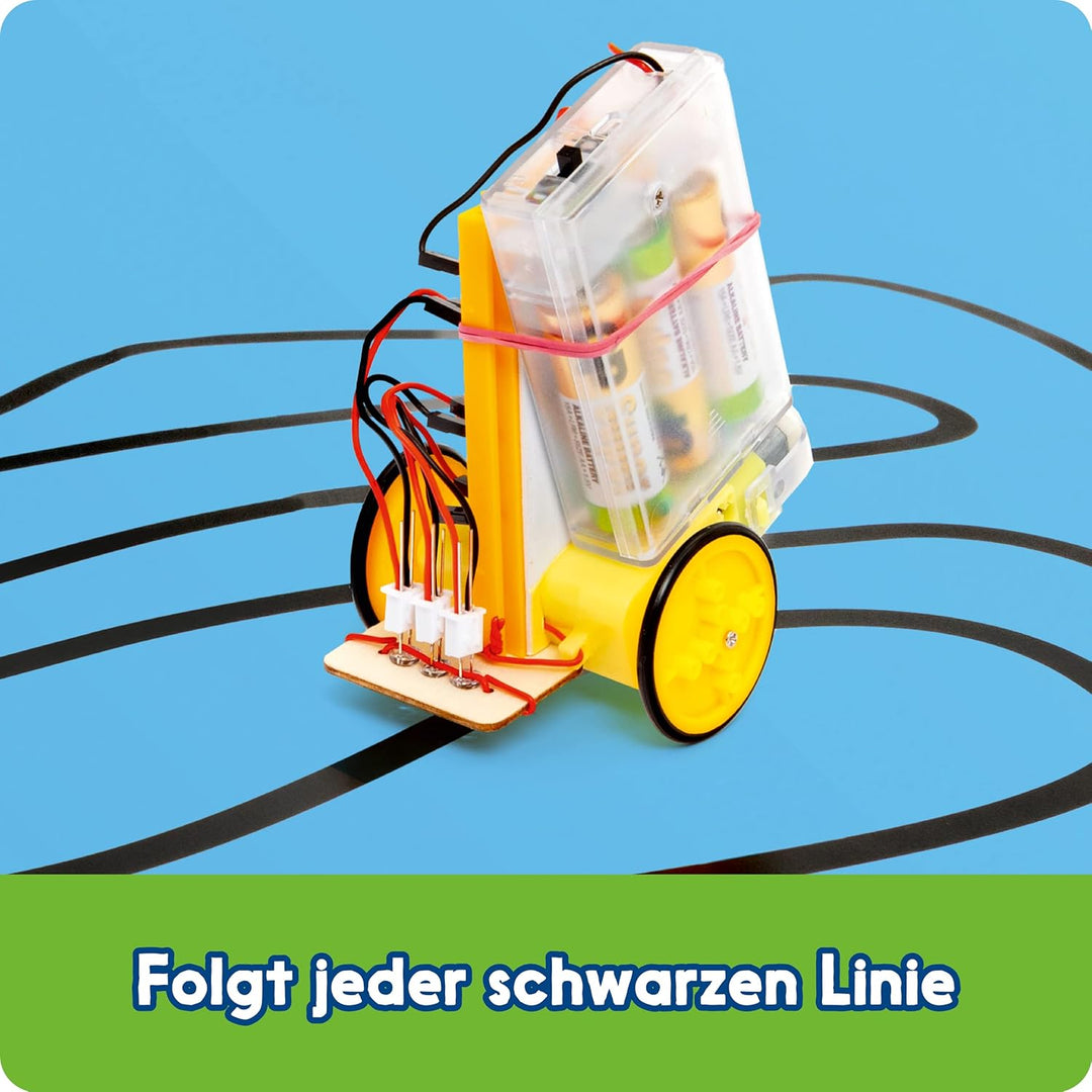 Franzis 67158 - GEOlino Roboter Bausatz, inkl. Handbuch mit ausführlicher Anleitung, ohne Löten, für