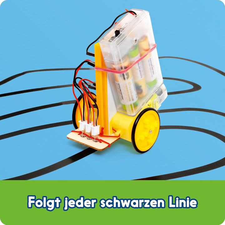 Franzis 67158 - GEOlino Roboter Bausatz, inkl. Handbuch mit ausführlicher Anleitung, ohne Löten, für