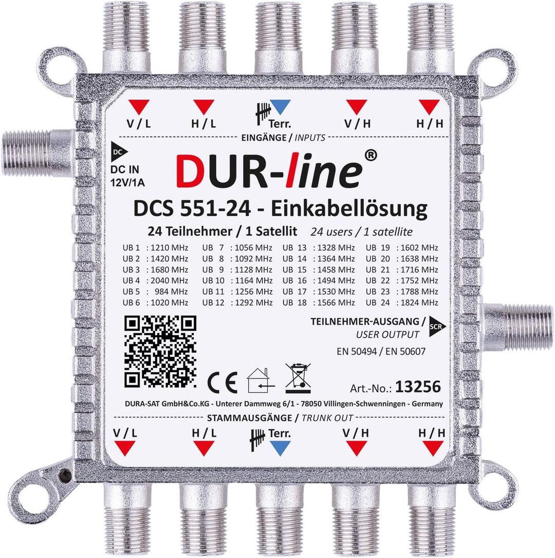 DUR-line DCS 551-24 - preiswerte Einkabellösung für 24 Teilnehmer für Quattro LNB - 1 x 24 SCR/DCSS