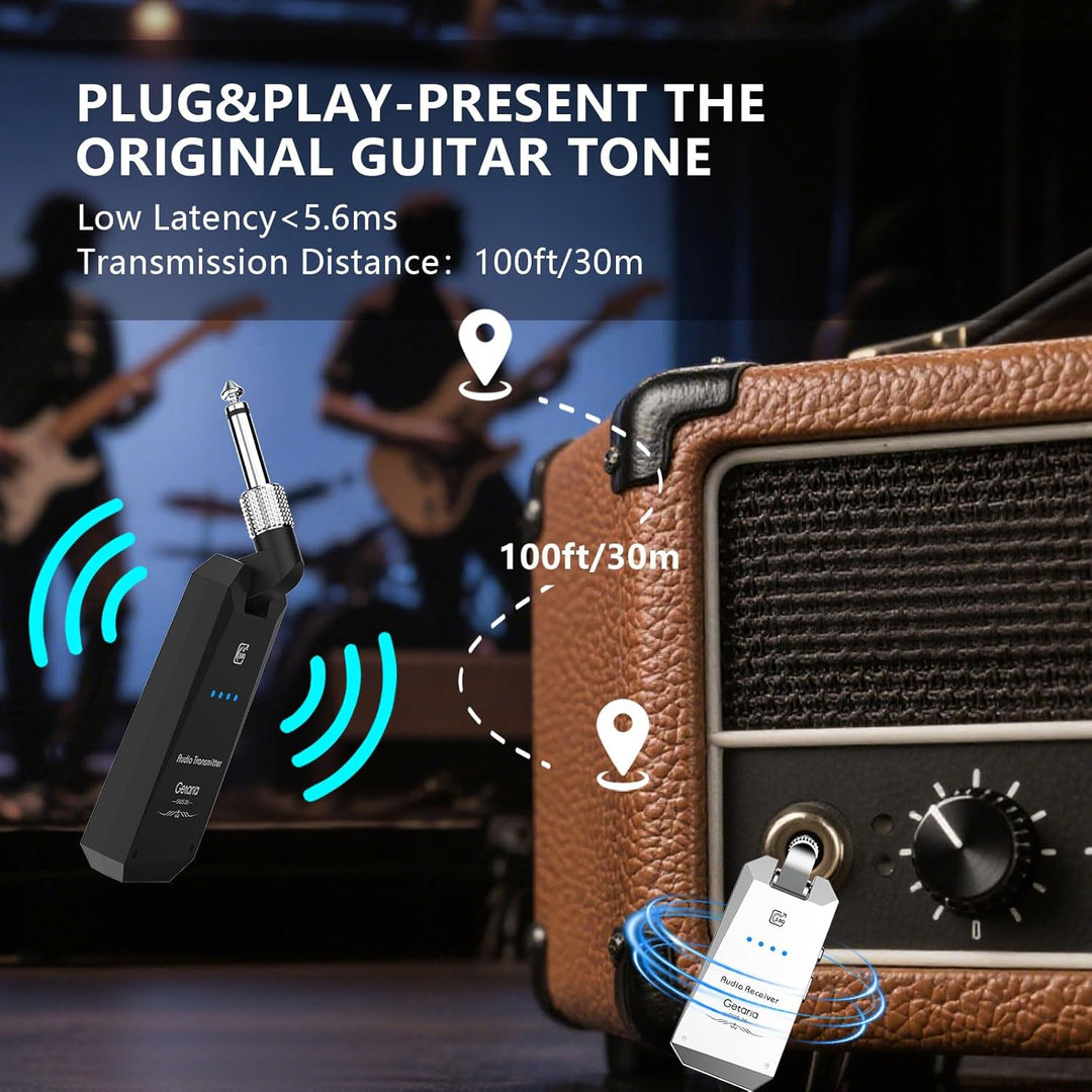 5,8 Hz Gitarre Wireless System Anti-Interferenz-Instrument 4-Kanäle Wireless Transmitter Receiver Di