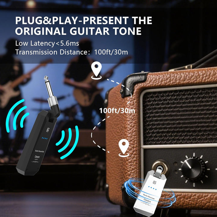 5,8 Hz Gitarre Wireless System Anti-Interferenz-Instrument 4-Kanäle Wireless Transmitter Receiver Di