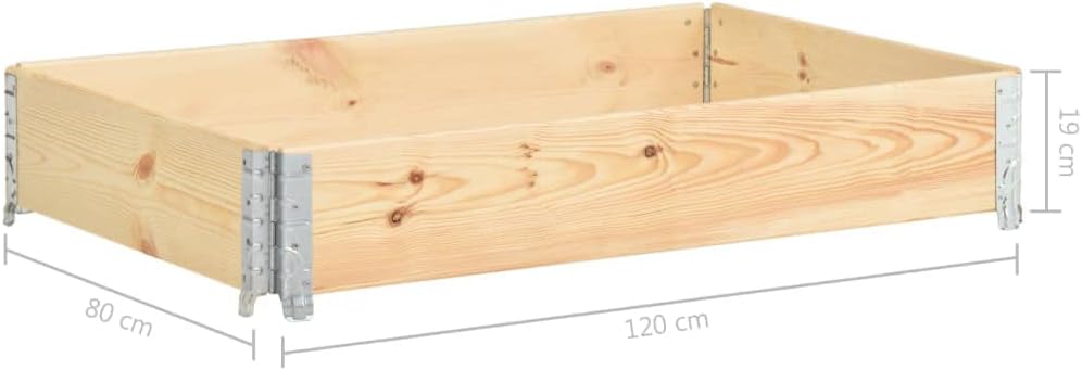 vidaXL Kiefernholz Massiv Palettenrahmen Aufsatzrahmen Hochbeet Gartenbeet Pflanzbeet Europalette Ho