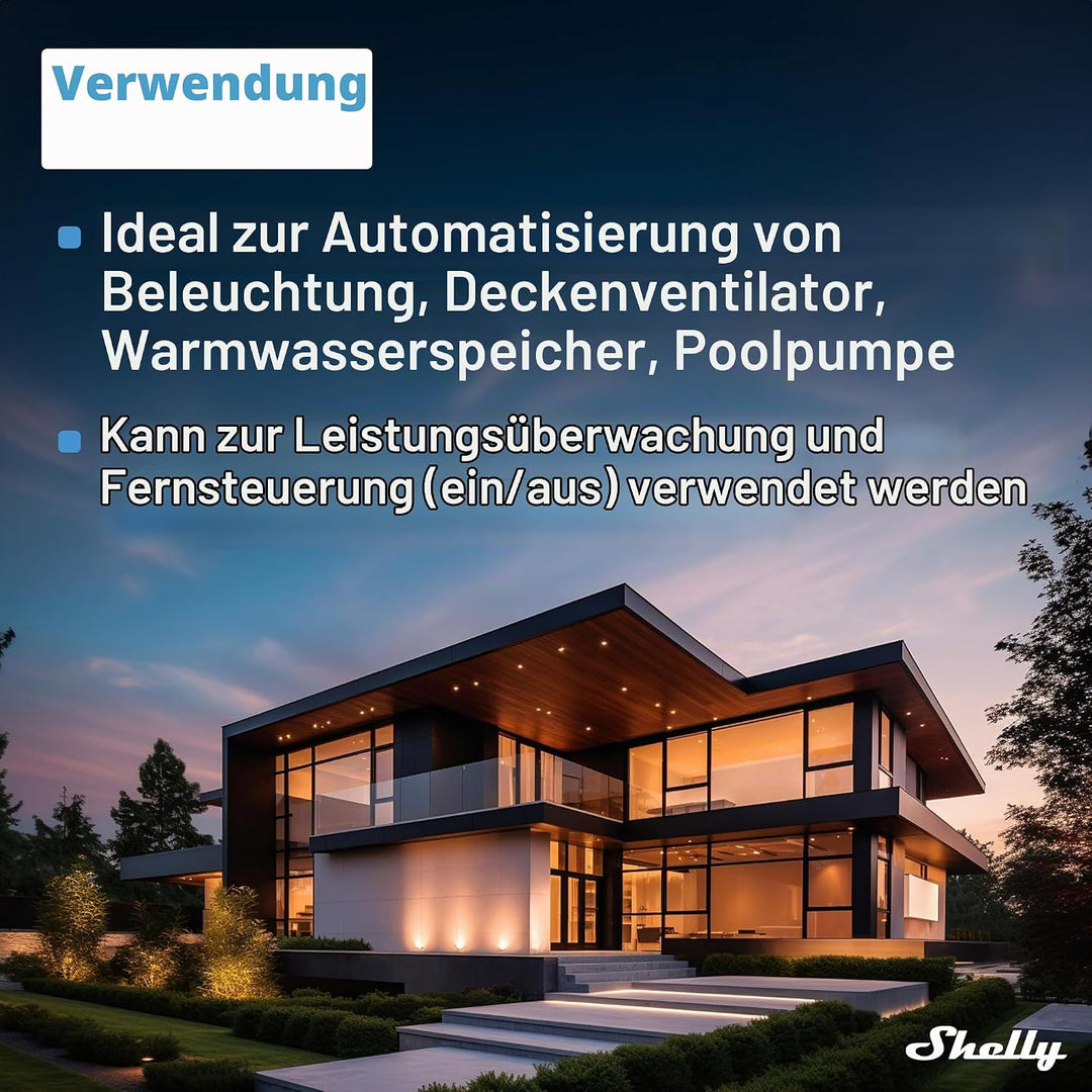 Shelly Qubino Wave 1PM | Z-wave Smart-Schalter-Relais, 1 Kanal 16 A mit Strommessung | Hausautomatio