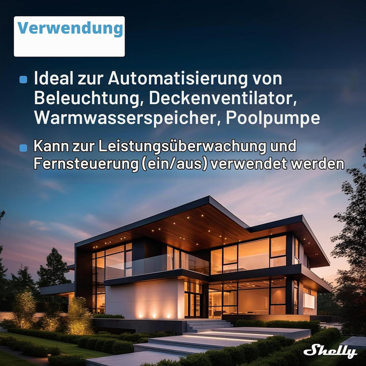 Shelly Qubino Wave 1PM | Z-wave Smart-Schalter-Relais, 1 Kanal 16 A mit Strommessung | Hausautomatio