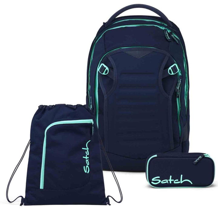 Satch Match Plus Schulrucksack Set 3tlg. inkl. Schlamperbox und Sportbeutel (Ocean Mint), Ocean Mint