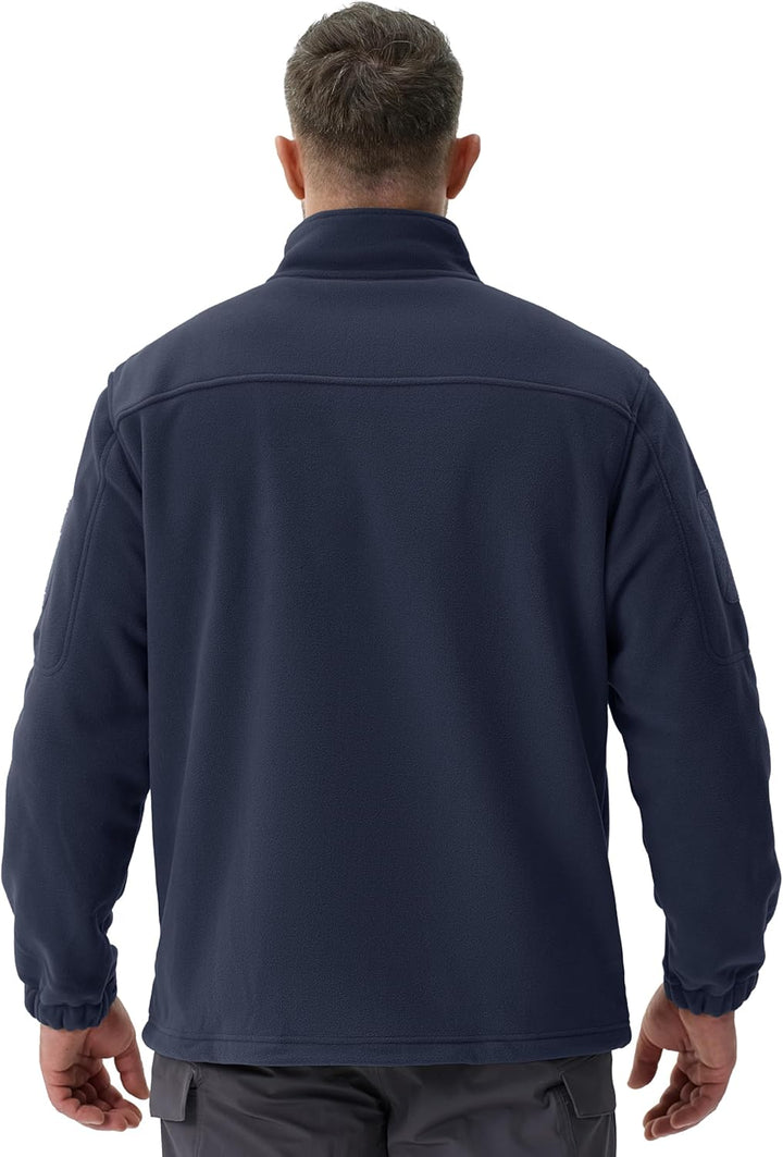 TACVASEN Herren Militär Outdoor Fleecejacke Warme Taktische Jacke Fleece Jacket XL Schwarzblau, XL S