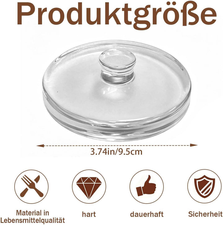 2 Stück Fermentiergewichte mit Ø 9.5 cm, Glasgewichte zum Fermentieren von Gemüse in Salzlake, Ideal