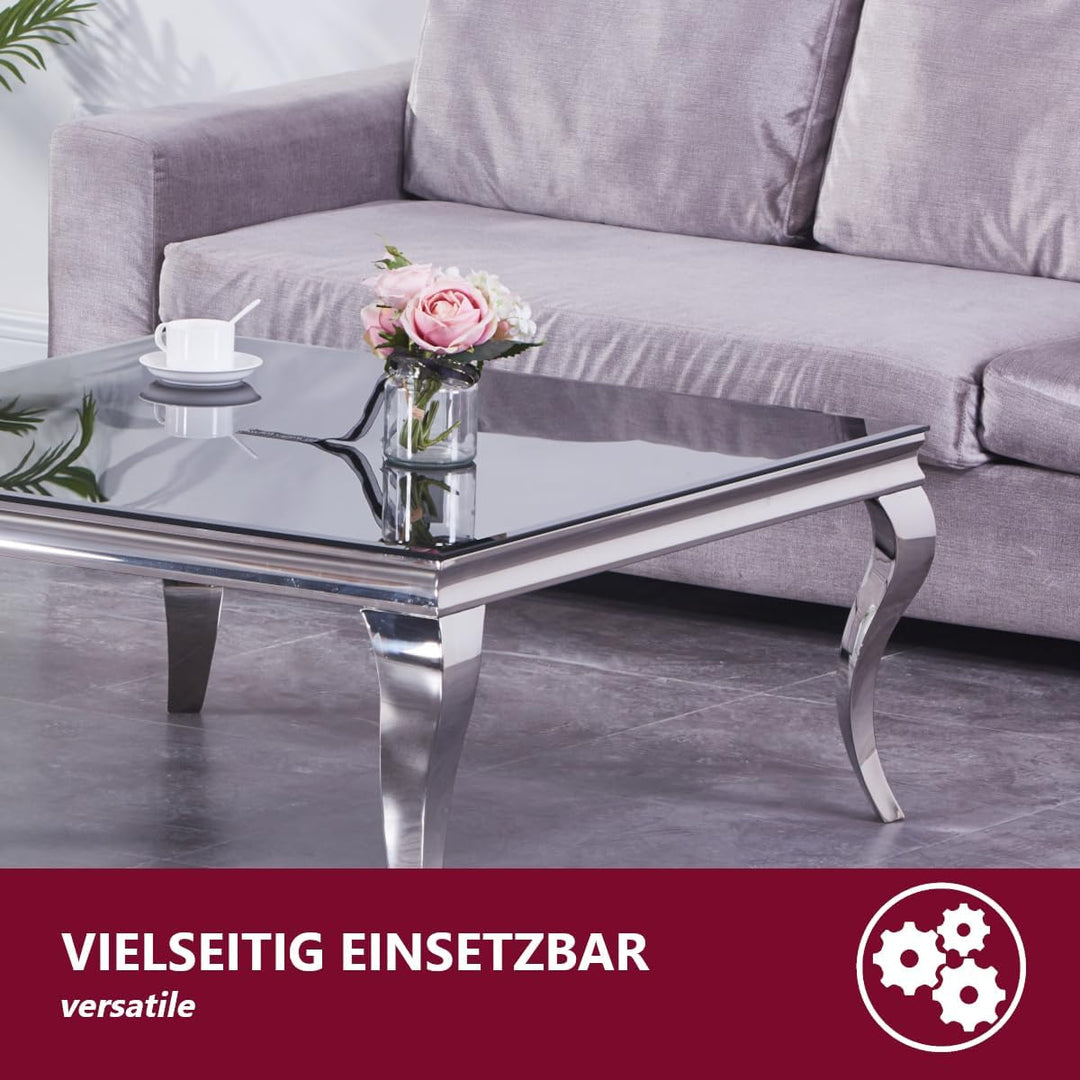 Euro Tische Glasplatte für Kaminofen und Tischplatte in 30x30cm Schwarz - Schutzplatte aus 6mm ESG S
