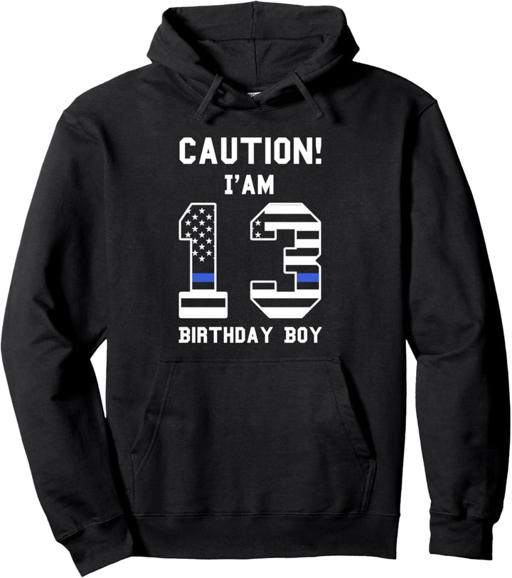 Vorsicht! Ich bin 13 Geburtstag Junge Kindergeburtstag 13. Geburtstag Pullover Hoodie