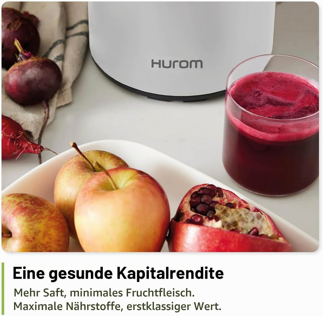 HUROM | H400 | Entsafter für Obst und Gemüse | Hurom Easy Clean H400 | Schneidschale | 150 Watt | BP