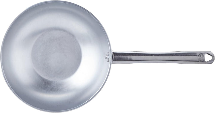 Pentole Agnelli Wok Induktion, Aluminium, mit Boden, Griff aus Edelstahl, Silber 28 cm Silber/schwar