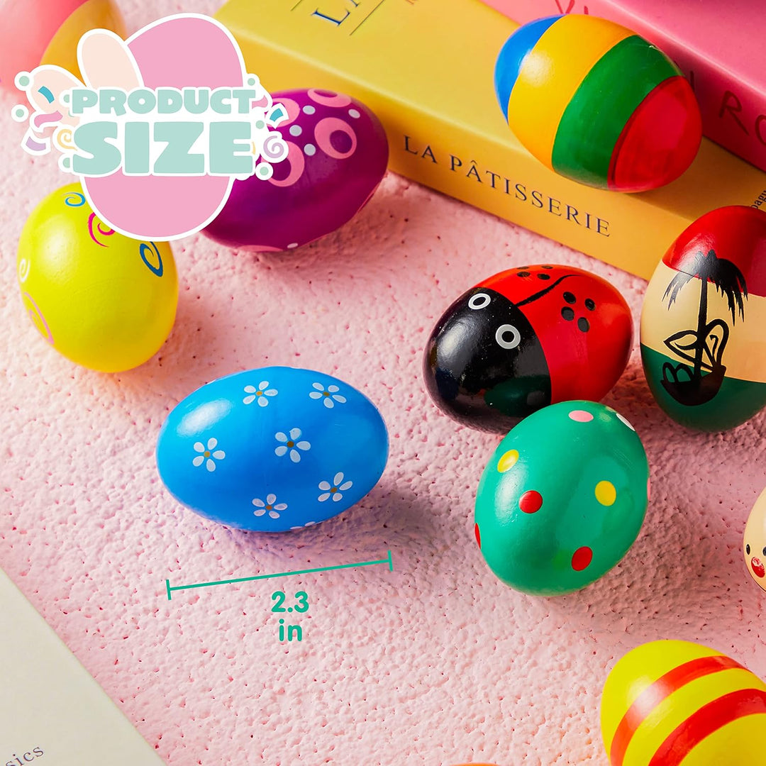 JOYIN 12 Stück 3 "(7,6 cm) Hölzerne Eierschüttler Maracas Percussion Musical für Party -Gefälligkeit