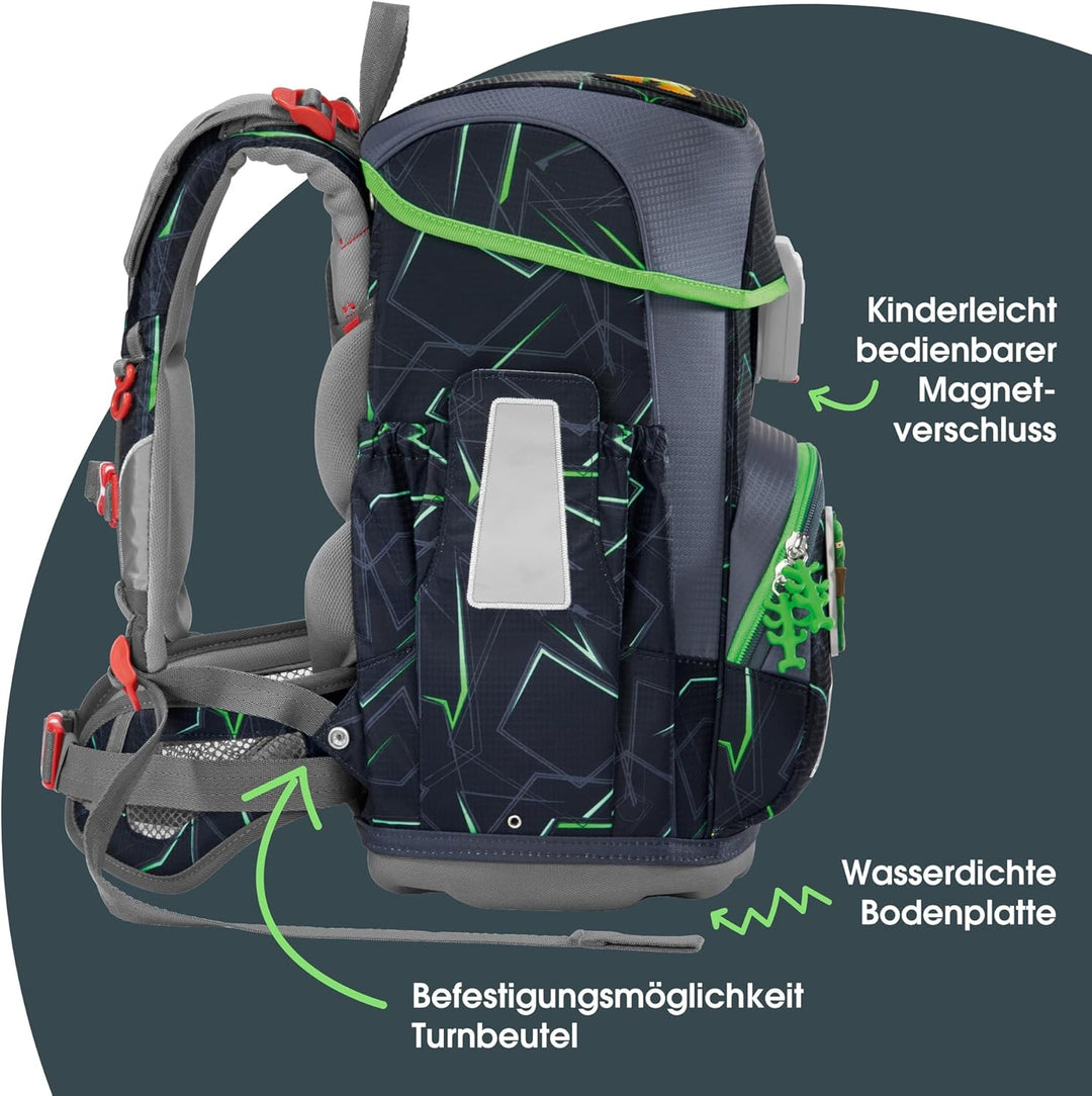 Step by Step Schulranzen-Set CLOUD Ninja Kimo, 5-teilig, schwarz, Ninja-Design, ergonomischer Tornis