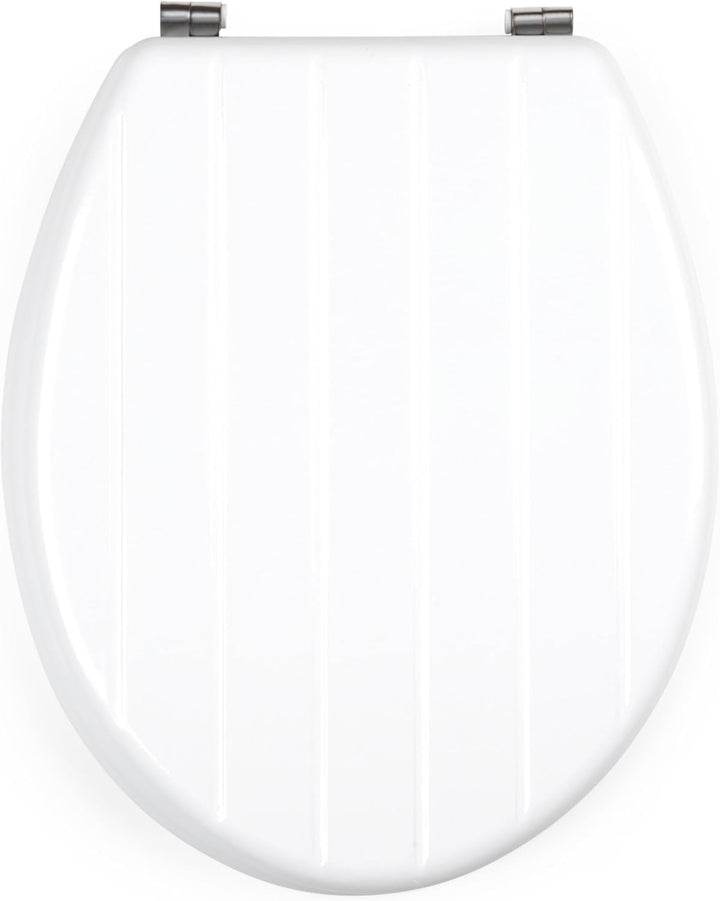 Beldray WC Sitz mit Absenkautomatik, Toilettensitz Holz Abnehmbar, Klodeckel Oval mit Soft Close 43c