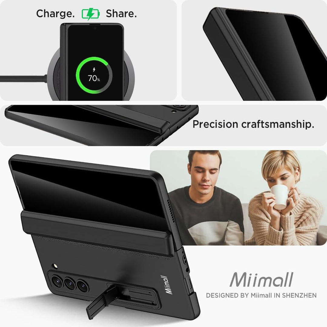 Miimall Kompatibel mit Samsung Galaxy Z Fold 6 Hülle mit Displayschutz Anti-Peeping+Magnetischer Sch