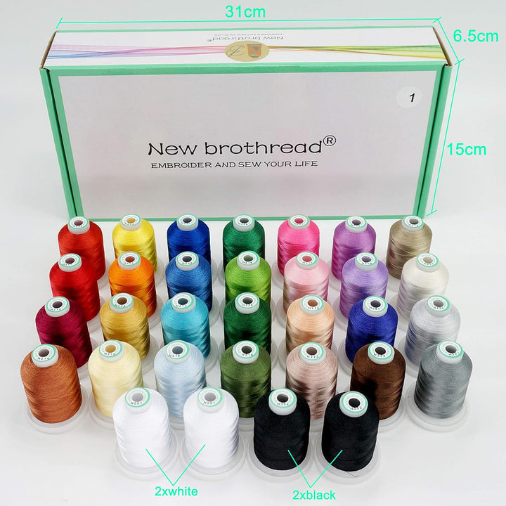 New brothread 32 Spulen Polyester Maschinen Stickgarn 1000M Jeder Spule - Farben ähnlich wie Janome